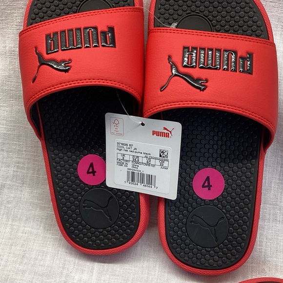 PUMA COOL CAT JR YOUTH KID’S SLIDES SANDALS COLOR: RED AND BLACK - Picture 1 of 9